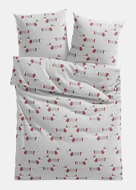 Parure de lit en flanelle de coton m&eacute;lang&eacute;, bonprix