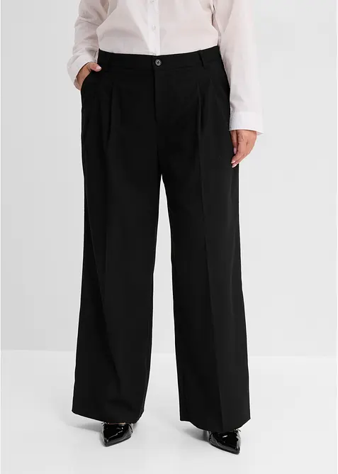 Pantalon large &agrave; pinces, bonprix