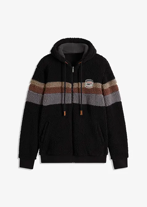 Veste en polaire peluche &agrave; capuche, bonprix