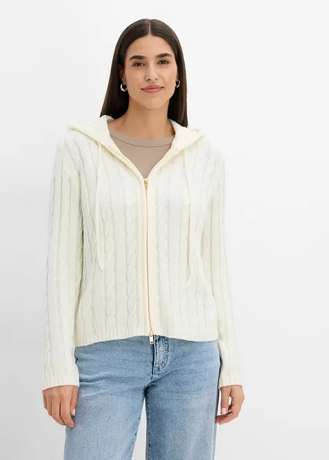 Gilet en maille torsad&eacute;e, bonprix