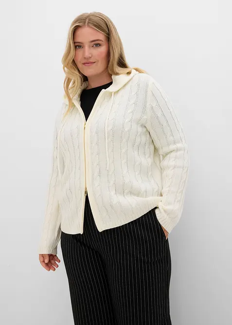 Gilet en maille torsad&eacute;e, bonprix