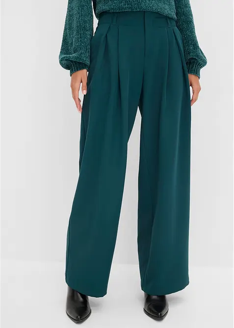 Pantalon &agrave; pinces et taille confortable, bonprix