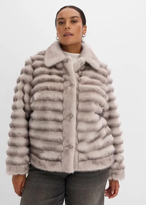 Kurze Fellimitat-Jacke, bonprix