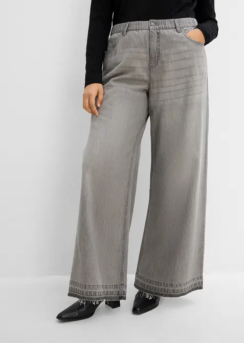Jean Wide Leg &agrave; taille mi-haute confortable, bonprix