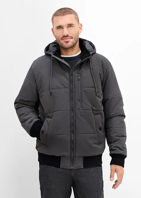 Winter-Steppjacke in Blousonform mit Kapuze, bonprix
