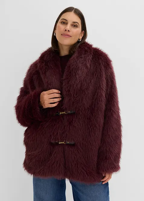 Gef&uuml;tterte Fellimitat-Jacke, bonprix