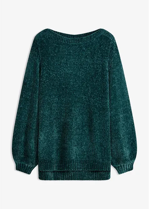 Pull long en maille chenille, bonprix