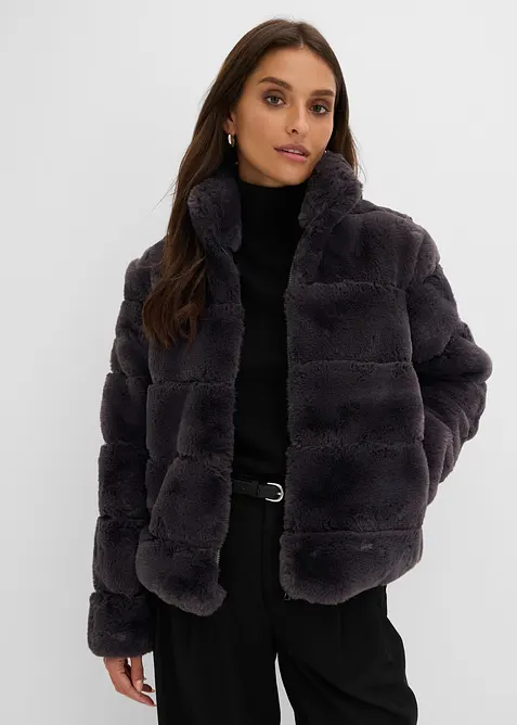 Veste zipp&eacute;e en peluche, bonprix