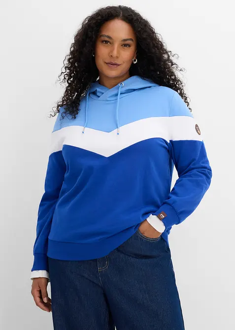 Sweat-shirt &agrave; capuche en coton m&eacute;lang&eacute;, bonprix