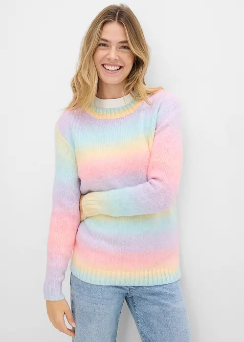 Grobstrick-Pullover aus weichem Woll-Mix, bonprix