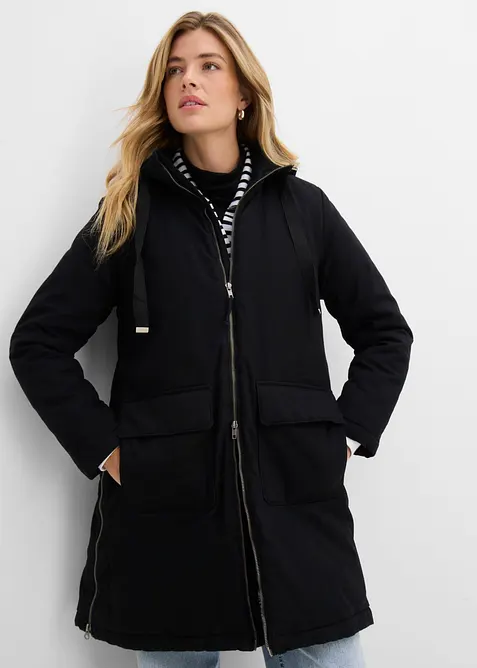 warm wattierter Winterparka mit Teddyfutter in Kapuze, bonprix
