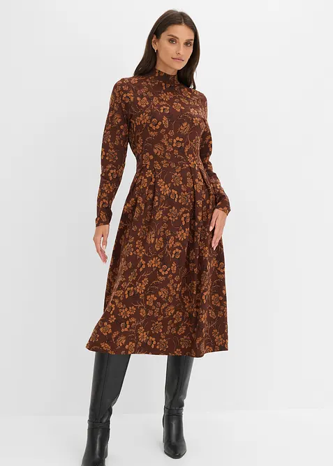 Jerseykleid mir Druck, langarm, bonprix