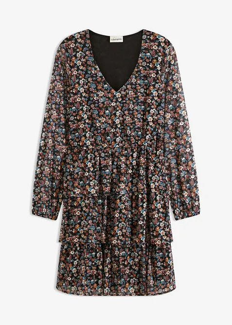 Minikleid aus Mesh mit V-Ausschnitt, bonprix