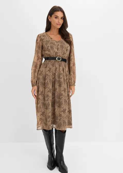Chiffonkleid mit elastischem Bund, bonprix