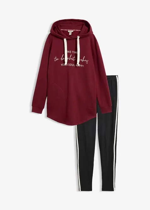 Jogginganzug mit Long-Sweatshirt und Leggings (2-tlg.), bonprix