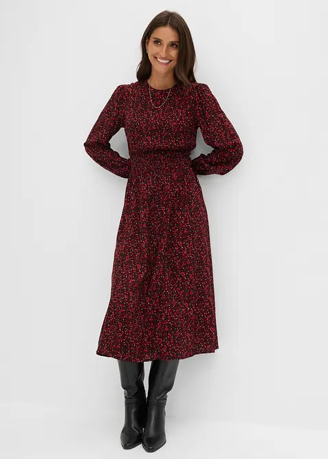 Robe midi &agrave; imprim&eacute; floral, bonprix