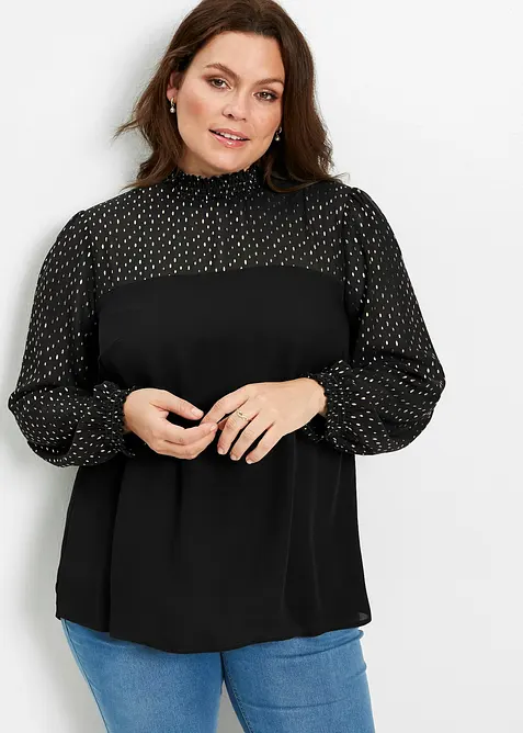 Blouse &agrave; empi&egrave;cement smock&eacute;, bonprix