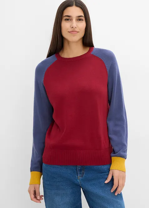 Pull en maille fine &agrave; manches raglan, bonprix