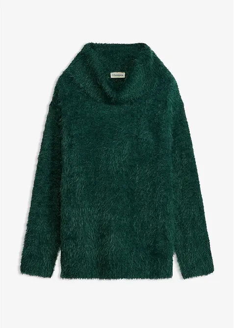 Pull col roul&eacute; en douce maille poilue, bonprix
