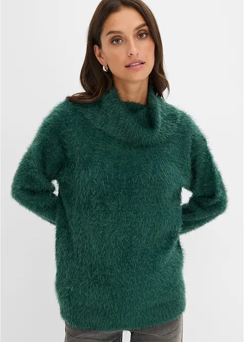 Pull col roul&eacute; en douce maille poilue, bonprix