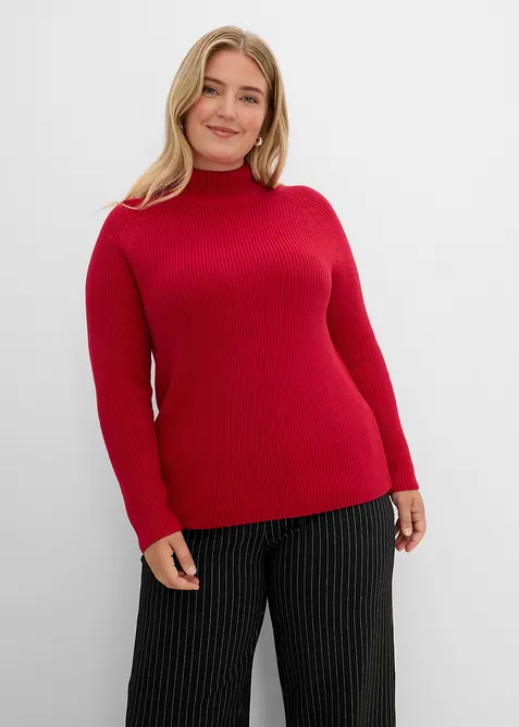 Rippstrickpullover aus reiner Bio-Baumwolle, bonprix
