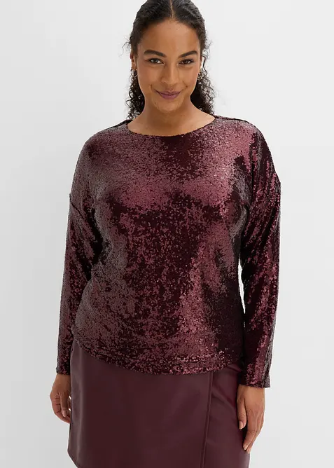Pailletten-Langarmshirt, bonprix