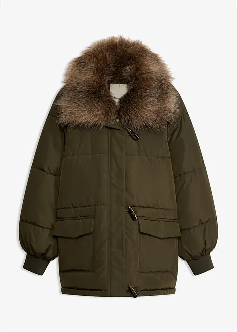 Doudoune avec col en peluche amovible, bonprix