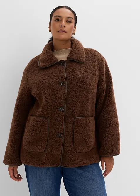 Jacke aus Teddyfell mit aufgesetzten Taschen, bonprix