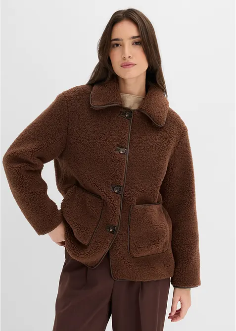 Veste en sherpa avec poches plaqu&eacute;es, bonprix