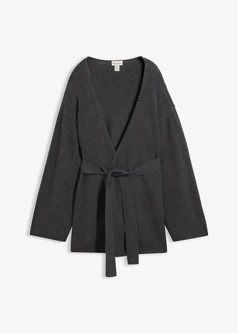 Gilet en maille avec ceinture &agrave; nouer, bonprix