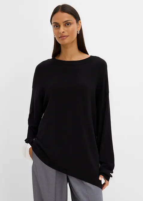 Pull asym&eacute;trique en viscose majoritaire, bonprix
