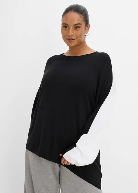 Asymmetrischer Pullover aus softem Viskose-Mix, bonprix