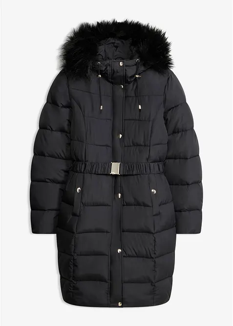Wasserabweisende Steppjacke mit Fellimitat, bonprix