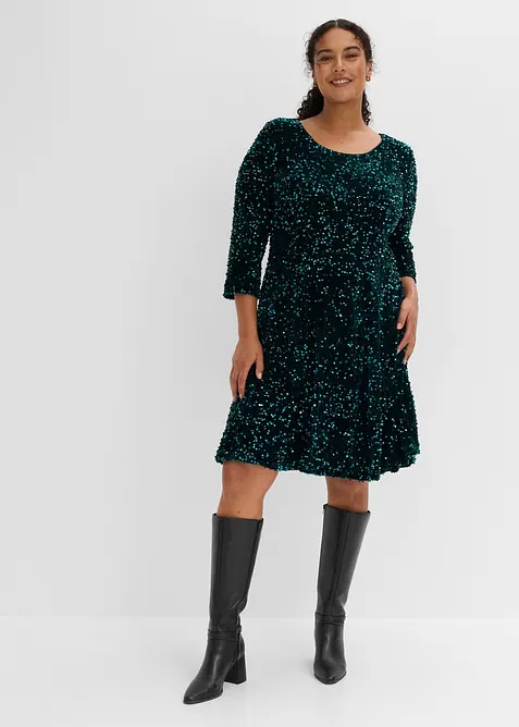 Ausgestelltes Paillettenkleid, bonprix