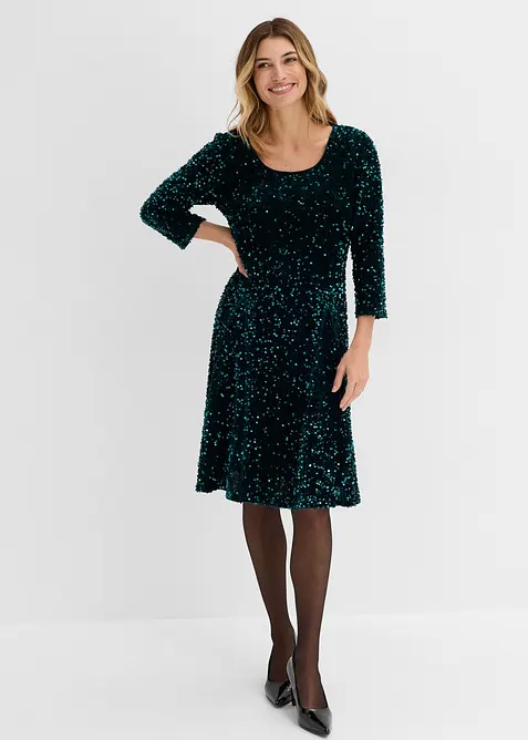 Ausgestelltes Paillettenkleid, bonprix