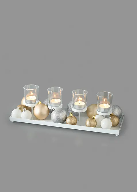 Plateau bougeoir avec boules d&eacute;coratives, bonprix