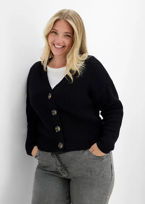 Grobstrickjacke aus reiner Baumwolle, bonprix