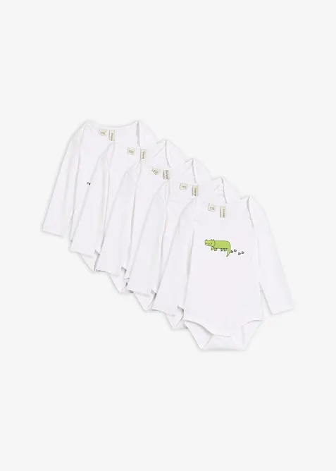 Lot de 5 bodies b&eacute;b&eacute; manches longues, bonprix