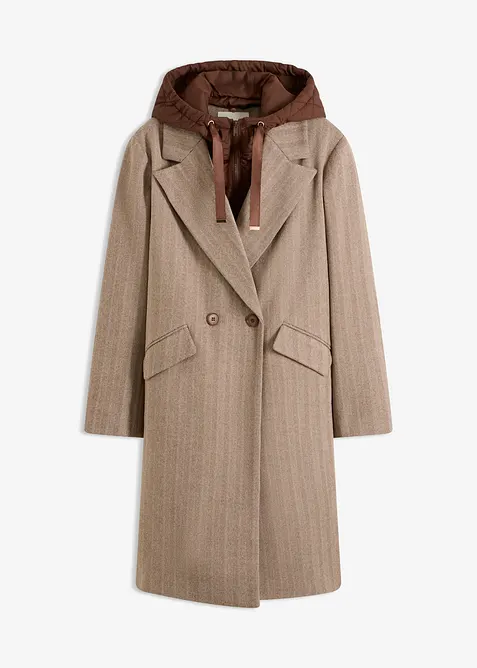 Manteau court &agrave; empi&egrave;cement matelass&eacute; amovible, bonprix