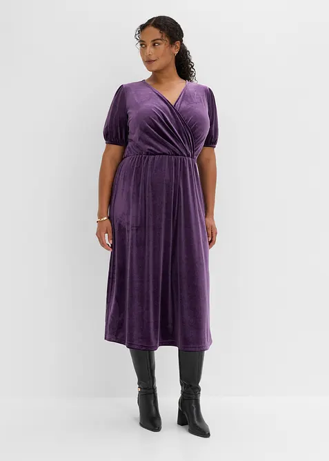 Midikleid aus softem Samt, bonprix