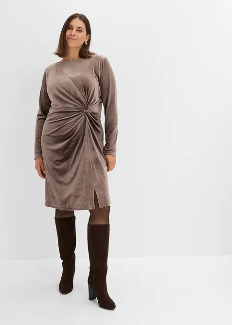 Jerseykleid aus softem Samt, bonprix