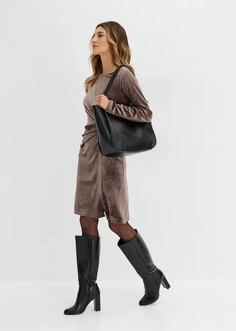 Jerseykleid aus softem Samt, bonprix