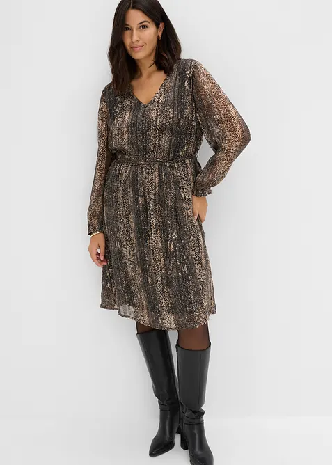 Chiffonkleid mit Bindeband, bonprix