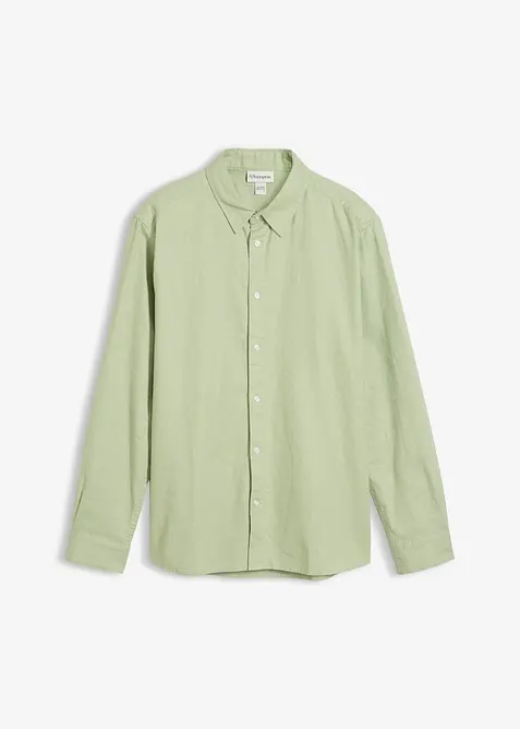 Langarmhemd aus Leinen-Mix in Modern Fit, bonprix