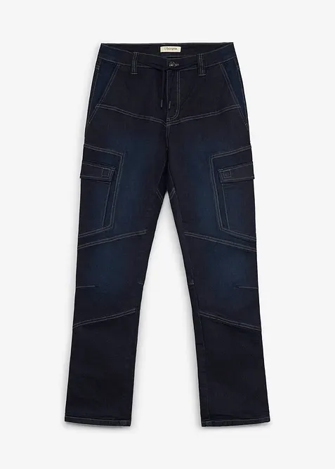 Jean cargo thermique Regular Fit &agrave; taille extensible r&eacute;glable, Straight, bonprix