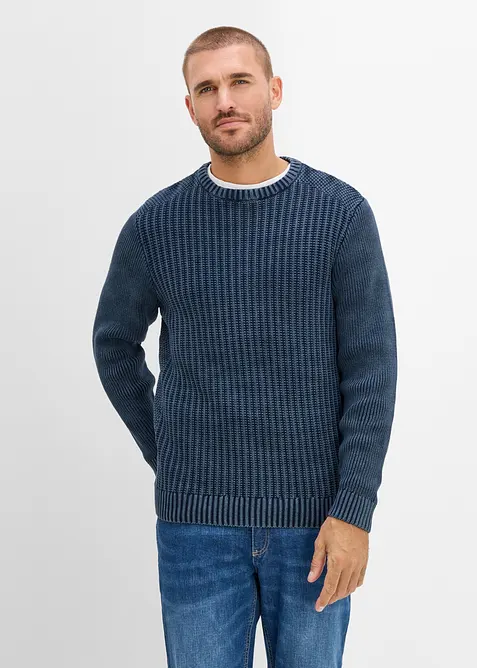 Pull en grosse maille, style used, 100% coton, bonprix
