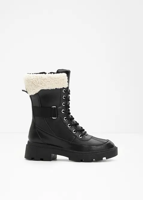 Boots fourr&eacute;es &agrave; lacets, bonprix