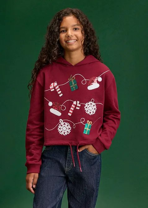 Sweat &agrave; capuche 100% coton, bonprix