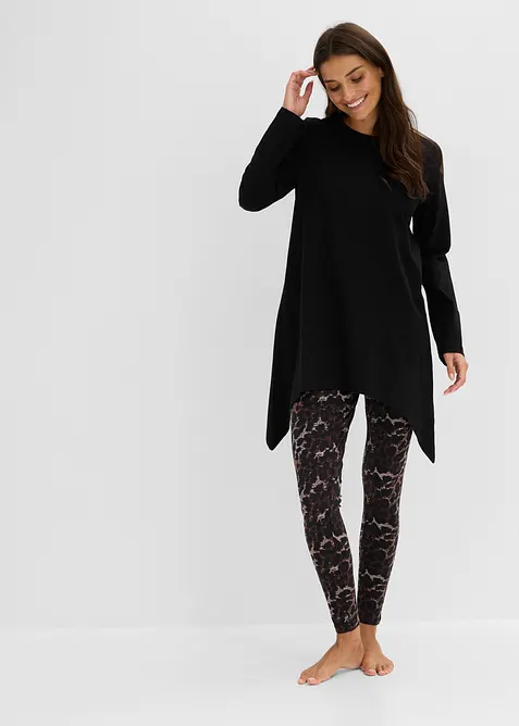 Pyjama aus weicher Baumwolle und Leggings, bonprix