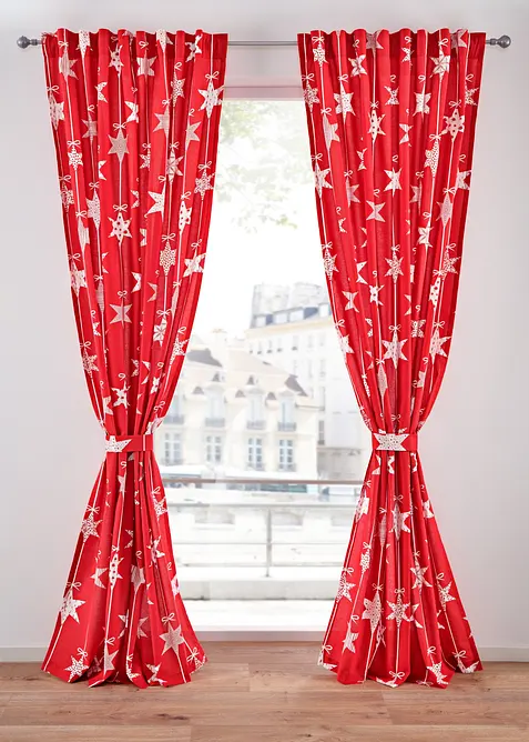 Rideau semi-transparent en polyester recycl&eacute; avec embrasse (1 pce), bonprix
